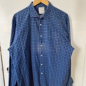 Billy Reid Blue Plaid Shirt